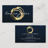 Carte De Visite Faux Gold Peint Cercle Designer (Devant / Derrière)
