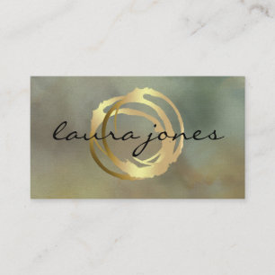 Carte De Visite Faux Gold Peint Cercle Designer