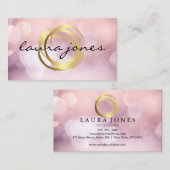 Carte de visite Faux Gold Peint Cercle Designer (Devant / Derrière)