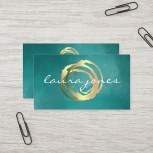 Carte De Visite Faux Gold Peint Cercle Designer