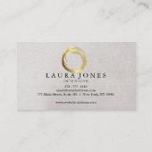 Carte de visite Faux Gold Peint Cercle Designer (Dos)