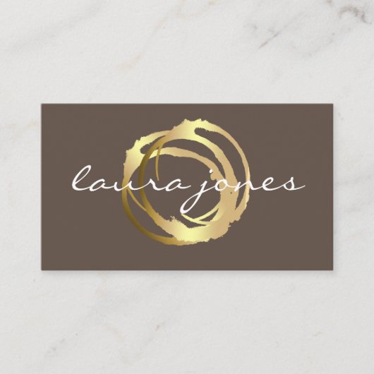 Carte De Visite Faux Gold Peint Cercle Designer (Devant)