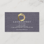 Carte de visite Faux Gold Peint Cercle Designer (Dos)