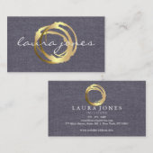 Carte de visite Faux Gold Peint Cercle Designer (Devant / Derrière)