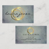 Carte De Visite Faux Gold Peint Cercle Designer (Devant / Derrière)