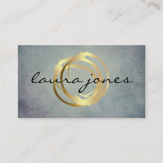 Carte De Visite Faux Gold Peint Cercle Designer (Devant)
