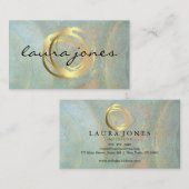 Carte de visite Faux Gold Peint Cercle Designer (Devant / Derrière)