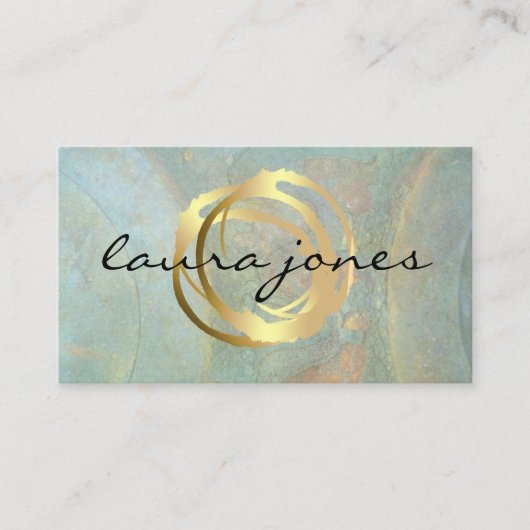 Carte de visite Faux Gold Peint Cercle Designer (Devant)