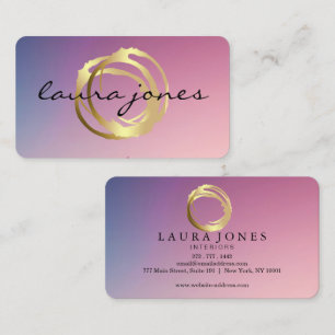 Carte de visite Faux Gold Peint Cercle Designer