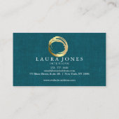 Carte de visite Faux Gold Peint Cercle Designer (Dos)