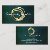 Carte De Visite Faux Gold Peint Cercle Designer (Devant / Derrière)