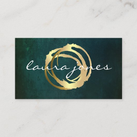 Carte De Visite Faux Gold Peint Cercle Designer (Devant)