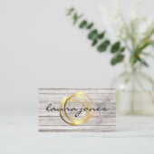 Carte de visite Faux Gold Peint Cercle Designer (Debout devant)