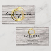 Carte de visite Faux Gold Peint Cercle Designer (Devant / Derrière)