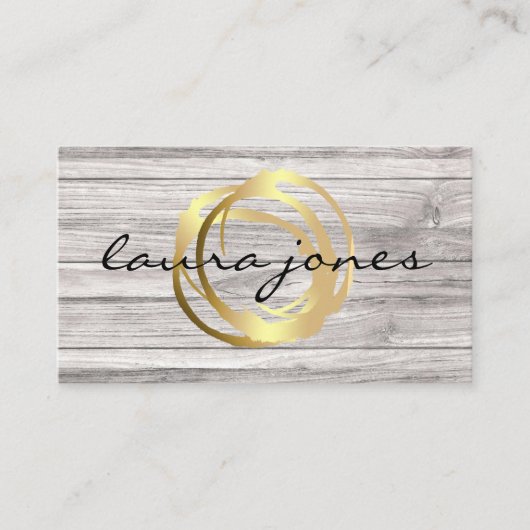 Carte de visite Faux Gold Peint Cercle Designer (Devant)