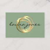 Carte de visite Faux Gold Peint Cercle Designer (Devant)