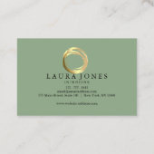 Carte de visite Faux Gold Peint Cercle Designer (Dos)