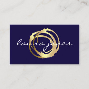 Carte De Visite Faux Gold Peint Cercle Designer