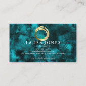 Carte de visite Faux Gold Peint Cercle Designer (Dos)