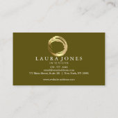 Carte De Visite Faux Gold Peint Cercle Designer (Dos)