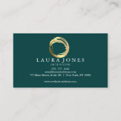 Carte De Visite Faux Gold Peint Cercle Designer (Dos)