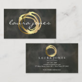 Carte De Visite Faux Gold Peint Cercle Designer (Devant / Derrière)