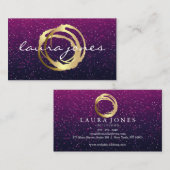 Carte De Visite Faux Gold Peint Cercle Designer (Devant / Derrière)