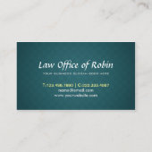 Carte De Visite Faux Gold Plumage Dark Green Rhombus Avocat (Dos)