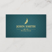 Carte De Visite Faux Gold Plumage Dark Green Rhombus Avocat (Devant)