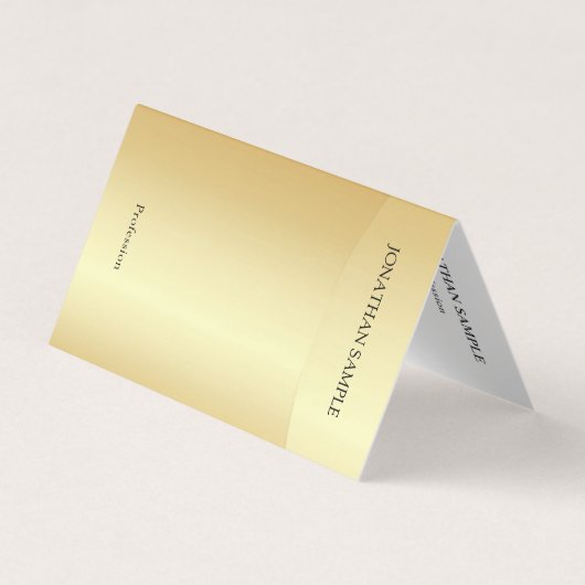 Carte De Visite Faux Gold Professional Moderne Modèle élégant (Devant)