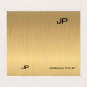 Carte De Visite Faux Gold Professional Moderne Monogramme Élégant (Extérieur déplié)