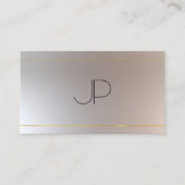 Carte De Visite Faux Gold Silver Moderne Monogram Professional (Devant)