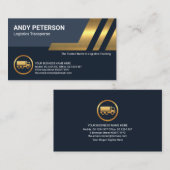 Carte De Visite Faux Gold Slanting Logistics Lines Transport de ca (Devant / Derrière)