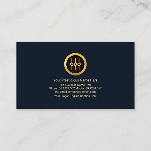 Carte De Visite Faux Gold Sound Frequency Studio Engineer DJ (Dos)