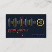 Carte De Visite Faux Gold Sound Frequency Studio Engineer DJ (Devant)