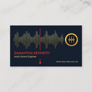 Carte De Visite Faux Gold Sound Frequency Studio Engineer DJ