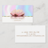 Carte De Visite Faux Gold Stripe, Lotus, Holographique (Devant / Derrière)