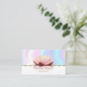 Carte De Visite Faux Gold Stripe, Lotus, Holographique (Debout devant)