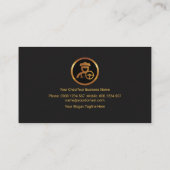 Carte De Visite Faux Gold Stripe Rétro Black Elegance Chauffeur (Dos)