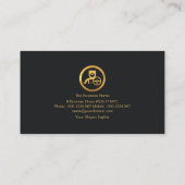 Carte De Visite Faux Gold Stripes Dark Blue Professional Chauffeur (Dos)