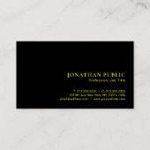Carte De Visite Faux Gold Text Elegant Luxe Premium Noir (Devant)