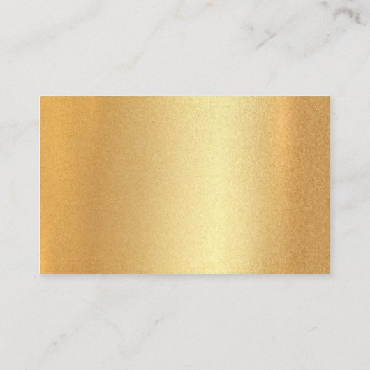 Carte De Visite Faux Gold Texte De Script À Main Calligraphié Mode (Dos)