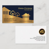 Carte De Visite Faux Gold Texture Accueil Paysage Agent Immobilier (Devant / Derrière)