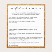 Carte De Visite Faux Gold & White Lashes Aftercare (Intérieur déplié)