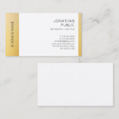 Carte De Visite Faux Gold White Professionnel Modèle moderne (Devant / Derrière)