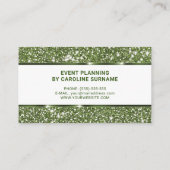 Carte De Visite Faux Green Parties scintillant Event Planner Parti (Dos)