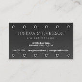 Carte De Visite Faux gris foncé en acier Plaque et vis métalliques (Dos)