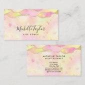 Carte De Visite faux holographe iridescente opal pierre élégant lo (Devant / Derrière)