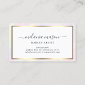 Carte De Visite Faux Holographie & Or Elegant Beauté Girly (Dos)