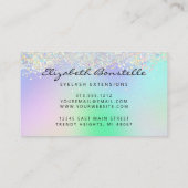 Carte De Visite Faux Holographie Parties scintillant Yeux vert pou (Dos)